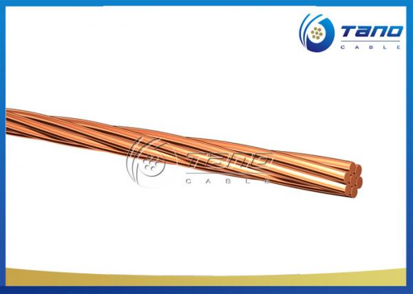 Overhead Bare Copper Conductor , Plain Bare Hard Drawn Copper Conductor