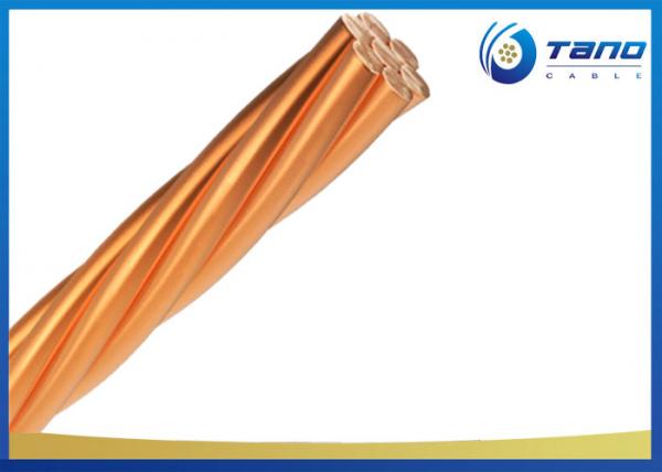 Plain Bare Hard Drawn Copper Conductor For Overhead Line Transmission BS 7884 Standard