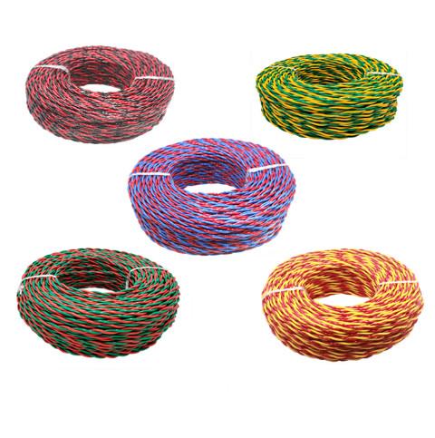 300/300V 18awg 2 core 1.0mm2 pair twisted pvc insulated electrical cable wire