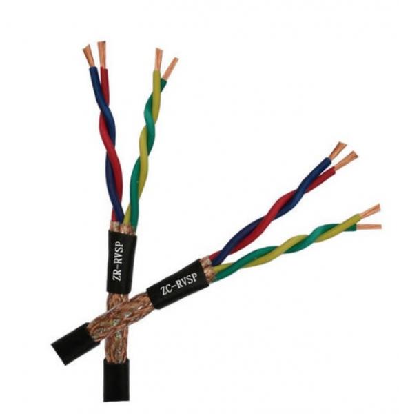 Hot sale 2 core 0.75mm2 PVC insulated RVSP copper wire shielded twisted pair flexible wire cable