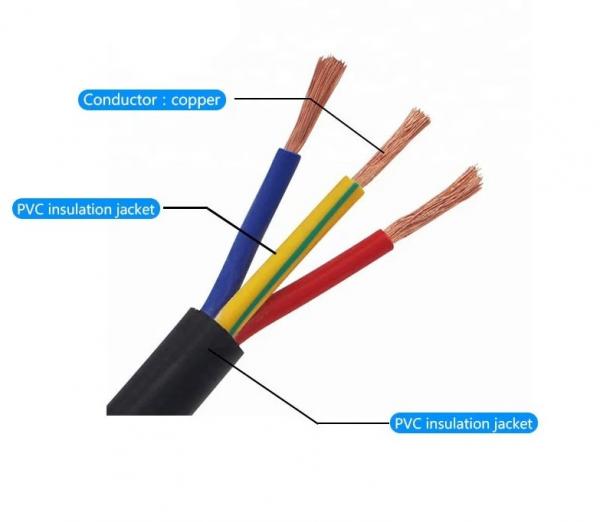  China RVV Wire Cable Extension Cord Copper Wire 3 stranded core flexible cable 3 core 0.75mm 18AWG cables supplier