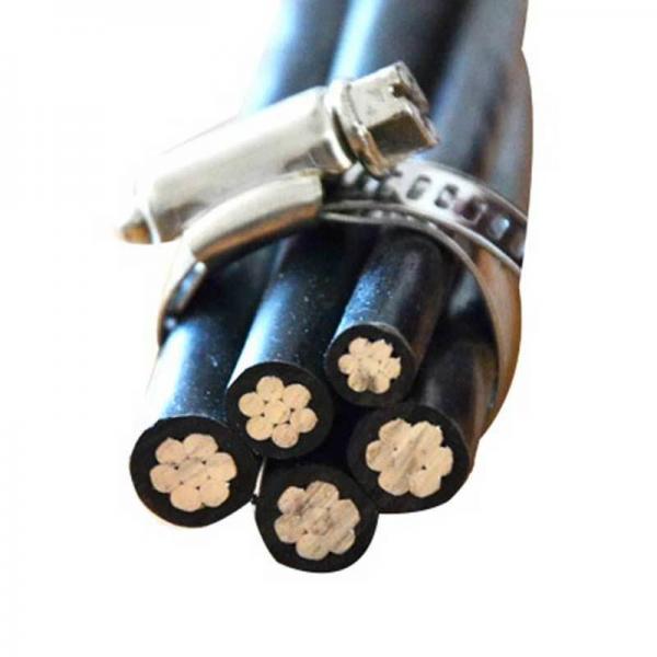 Black Aerial Electrical Cable , Overhead Electric Cables For Power Supply