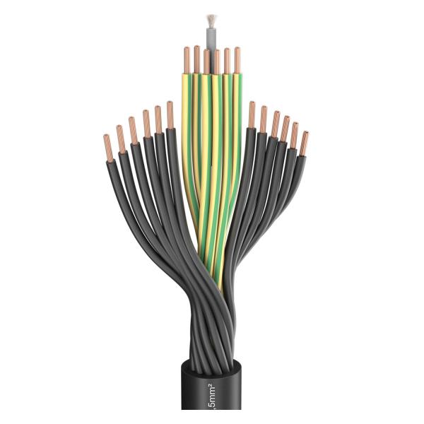  China Black Multi Core Electrical Cable , Flexible Control Cable H07VV-F PVC Insulated supplier