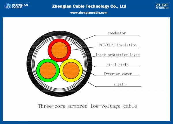  China 0.6/1KV Armoured 3 Cores Low Voltage Power Cable XLPE Shehted （CU/PVC/XLPE/STA/NABY/N2XBY) supplier