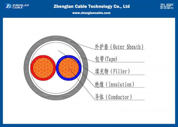  China 0.6/1KV Low Voltage 2 cores Power Cable (Unarmoured) , PVC Insulated Cable （CU/PVC/XLPE/LSZH/NYY/N2XY/N2XY） supplier