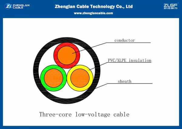  China 0.6/1Kv Unarmoured LV Power Cable , 3 Cores Insulated Cable for IEC60502 （CU/PVC/XLPE/LSZH/NYY/N2XY)(3*1.5~3*400mm²) supplier