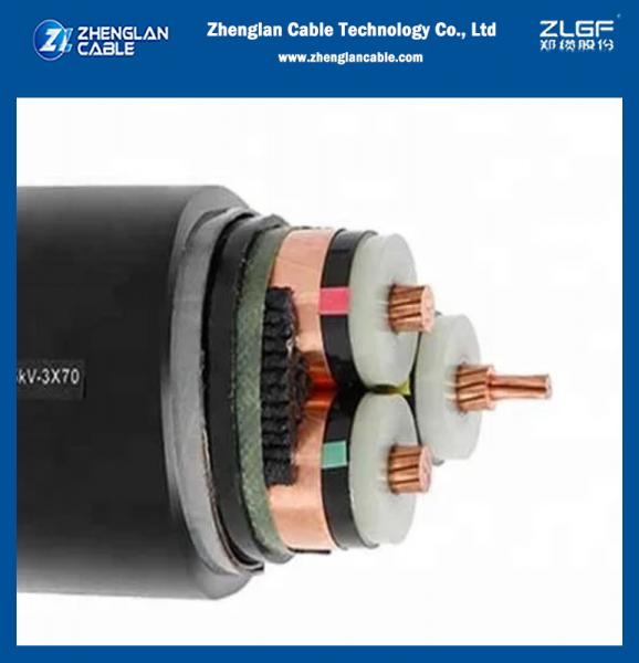  China 18/30(36)kV 19/33(36)kV 70sqmm Three Cores Al or Cu/XLPE/CTS/STA/SWA/PVC Armoured Power Cable IEC 60502 supplier