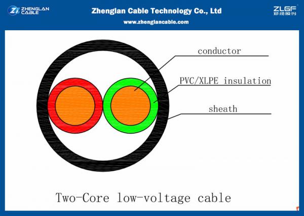  China （2*1.5~2*240mm²）Unarmoured 0.6/1KV 2C Low Voltage Power Cable With PVC Insulated CU Conductor （CU/PVC/NYY/N2XY) supplier