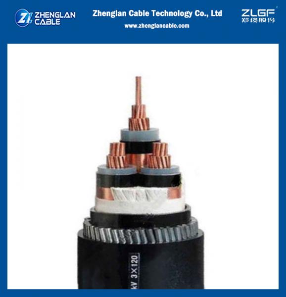  China 3x120mm2 Medium Voltage Armored Copper conductor XLPE Insulated PVC Jacket Power Cables BS 6622/BS 7835/IEC 60502 supplier