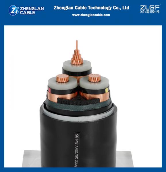 3x95sqmm 3x185sqmm Copper/Aluminum core STA Armoured XLPE Insulated PVC Sheath 35KV Medium Voltage Power Cables IEC60502