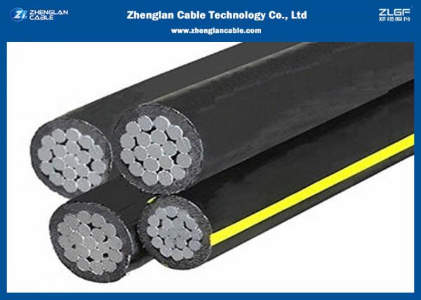  China IEC Standard Overhead Insulated Cable , 10kV ABC Quadruplex Service Drop Cable supplier