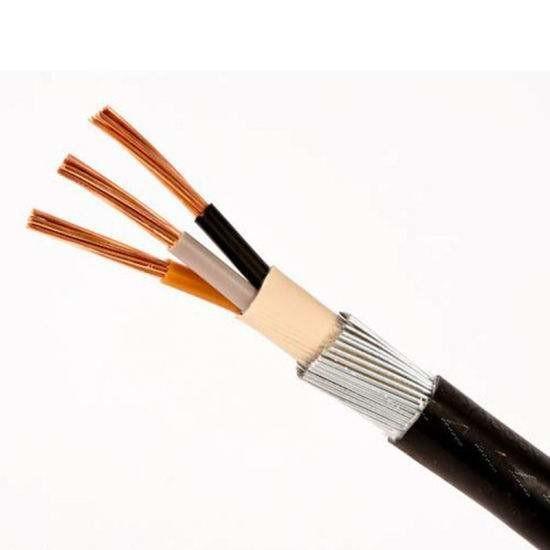 Black 1000V Low Voltage Power Cable Galvanized Steel Wire Armoured Cable