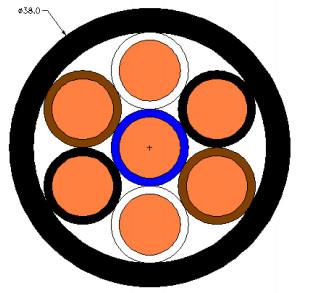 TP Rubber Jacked 400Hz7 Core Control Cable For Airport 7x35mm2 7x50mm2